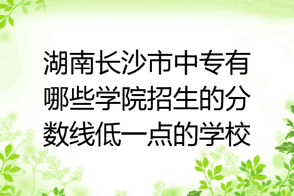湖南长沙市中专有哪些学院招生的分数线低一点的学校