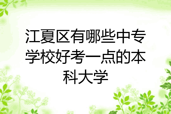 江夏区有哪些中专学校好考一点的本科大学