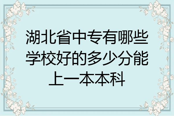 湖北省中专有哪些学校好的多少分能上一本本科