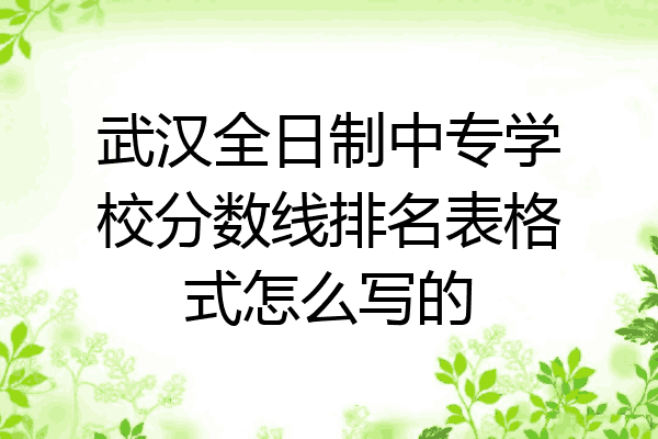 武汉全日制中专学校分数线排名表格式怎么写的