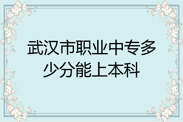 武汉市职业中专多少分能上本科