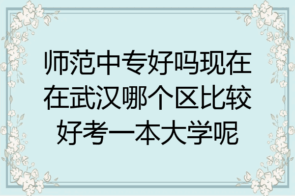 师范中专好吗现在在武汉哪个区比较好考一本大学呢
