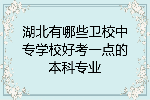 湖北有哪些卫校中专学校好考一点的本科专业