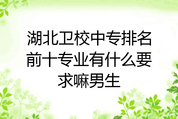 湖北卫校中专排名前十专业有什么要求嘛男生