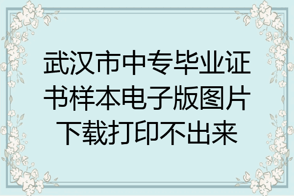 武汉市中专毕业证书样本电子版图片下载打印不出来