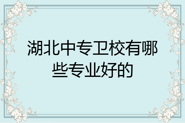 湖北中专卫校有哪些专业好的