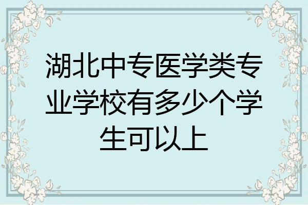 湖北中专医学类专业学校有多少个学生可以上