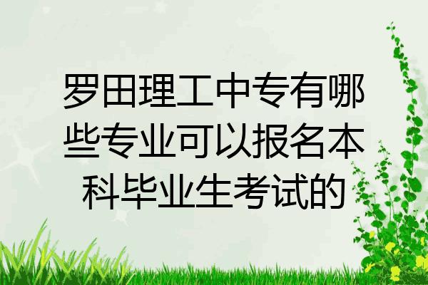 罗田理工中专有哪些专业可以报名本科毕业生考试的