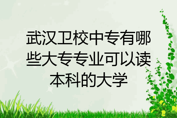 武汉卫校中专有哪些大专专业可以读本科的大学