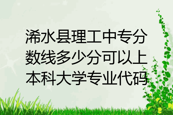 浠水县理工中专分数线多少分可以上本科大学专业代码
