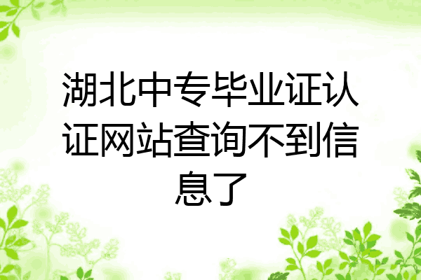 湖北中专毕业证认证网站查询不到信息了