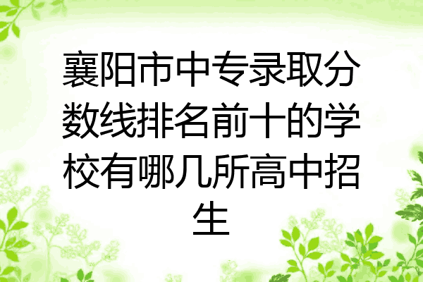 襄阳市中专录取分数线排名前十的学校有哪几所高中招生