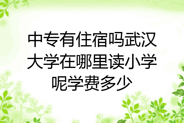 中专有住宿吗武汉大学在哪里读小学呢学费多少