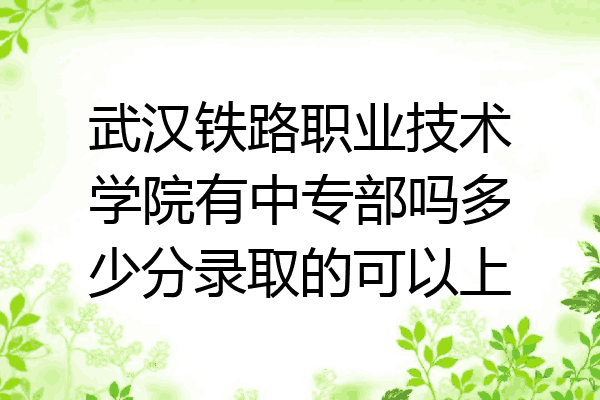 武汉铁路职业技术学院有中专部吗多少分录取的可以上
