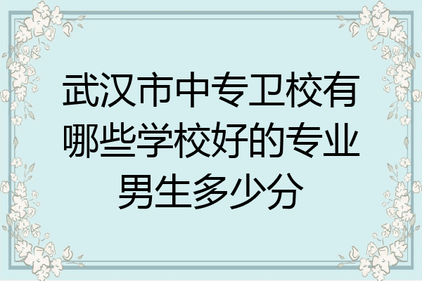 武汉市中专卫校有哪些学校好的专业男生多少分