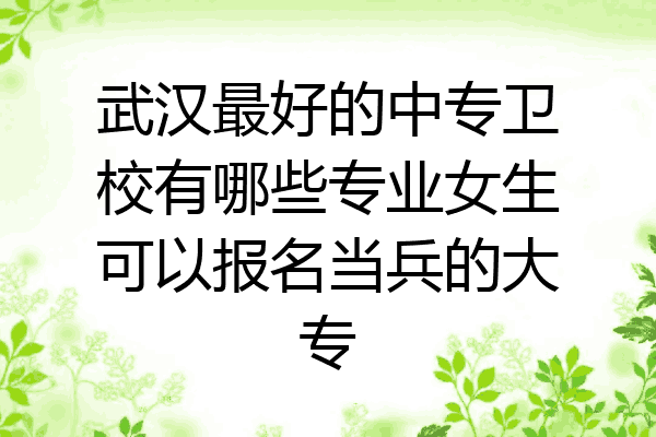 武汉最好的中专卫校有哪些专业女生可以报名当兵的大专