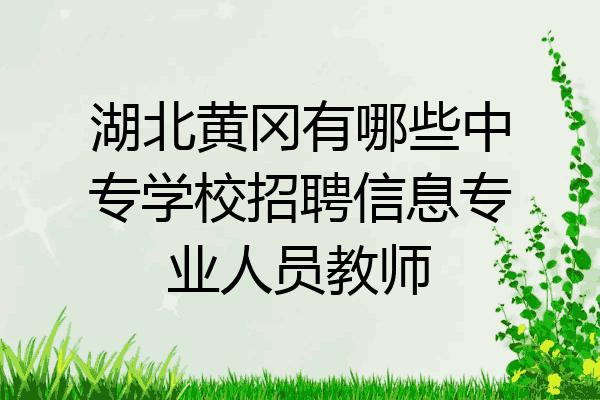 湖北黄冈有哪些中专学校招聘信息专业人员教师