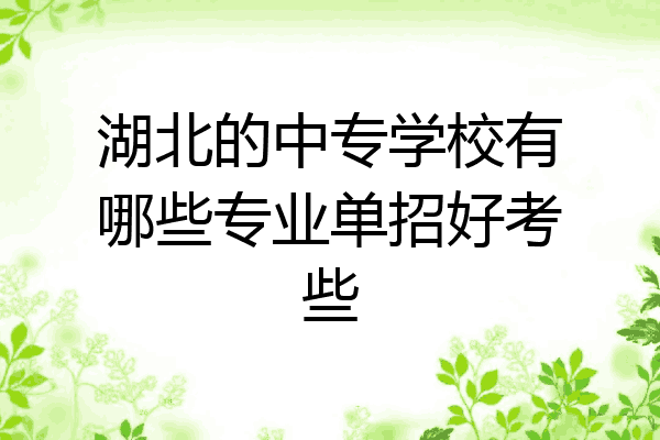 湖北的中专学校有哪些专业单招好考些