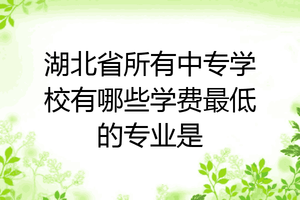 湖北省所有中专学校有哪些学费最低的专业是