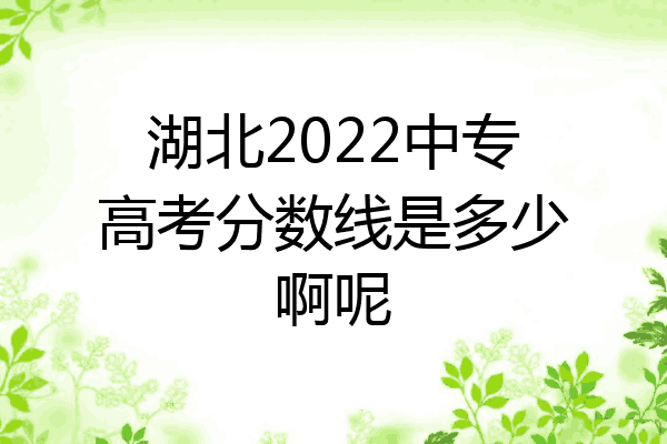 湖北2022中专高考分数线是多少啊呢
