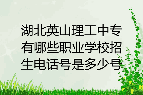 湖北英山理工中专有哪些职业学校招生电话号是多少号
