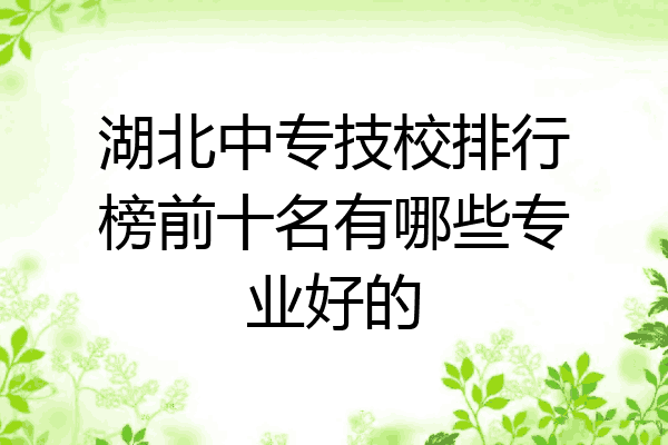 湖北中专技校排行榜前十名有哪些专业好的