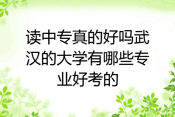 读中专真的好吗武汉的大学有哪些专业好考的