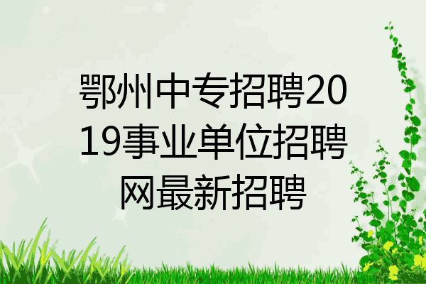 鄂州中专招聘2019事业单位招聘网最新招聘