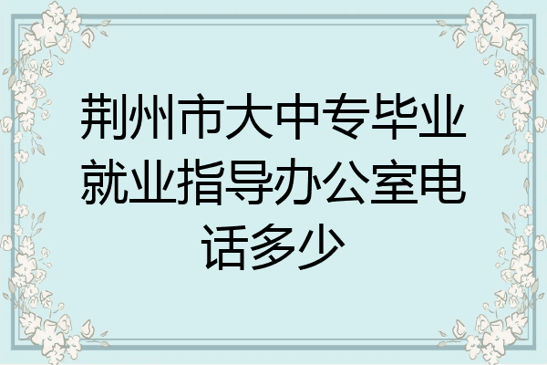 荆州市大中专毕业就业指导办公室电话多少