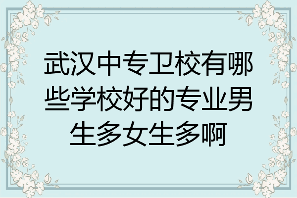武汉中专卫校有哪些学校好的专业男生多女生多啊