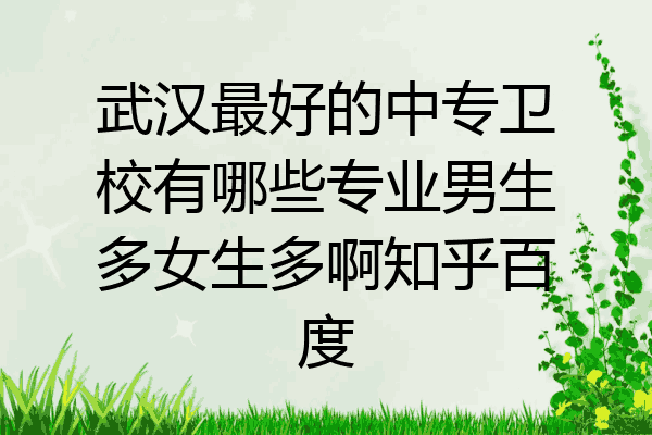 武汉最好的中专卫校有哪些专业男生多女生多啊知乎百度