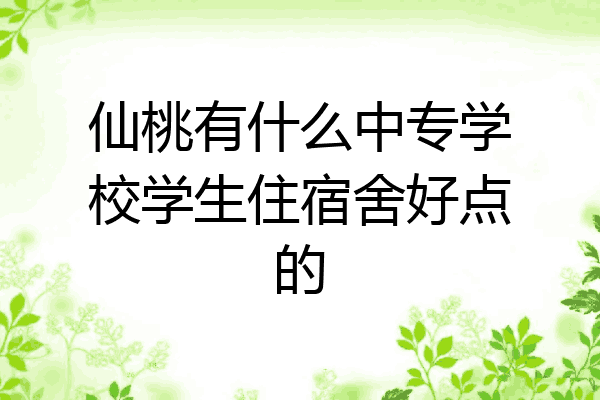 仙桃有什么中专学校学生住宿舍好点的
