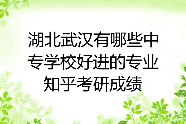 湖北武汉有哪些中专学校好进的专业知乎考研成绩