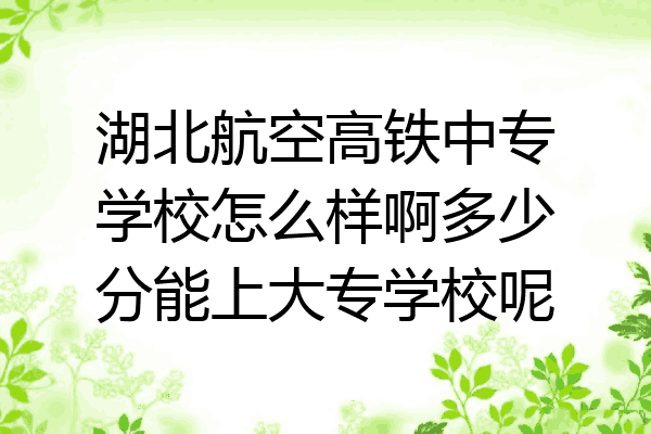 湖北航空高铁中专学校怎么样啊多少分能上大专学校呢