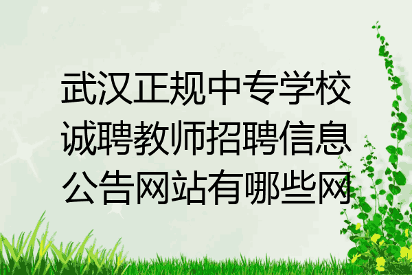 武汉正规中专学校诚聘教师招聘信息公告网站有哪些网
