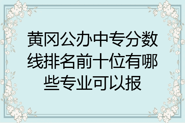 黄冈公办中专分数线排名前十位有哪些专业可以报