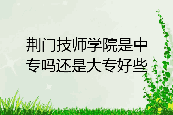 荆门技师学院是中专吗还是大专好些