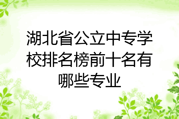 湖北省公立中专学校排名榜前十名有哪些专业
