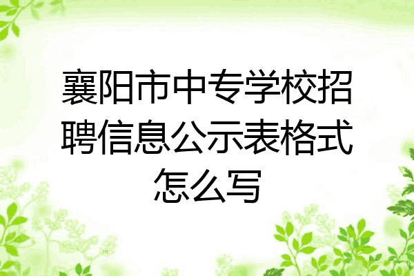 襄阳市中专学校招聘信息公示表格式怎么写