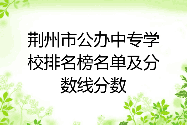荆州市公办中专学校排名榜名单及分数线分数