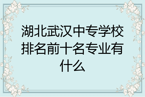 湖北武汉中专学校排名前十名专业有什么