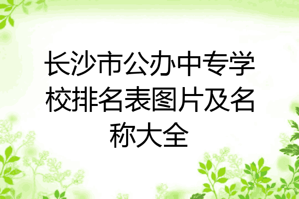 长沙市公办中专学校排名表图片及名称大全