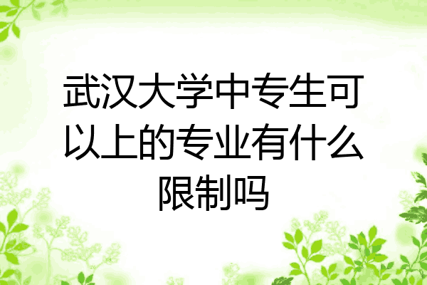 武汉大学中专生可以上的专业有什么限制吗