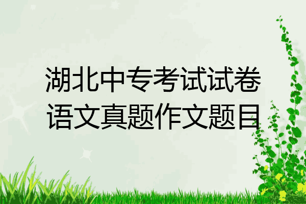 湖北中专考试试卷语文真题作文题目