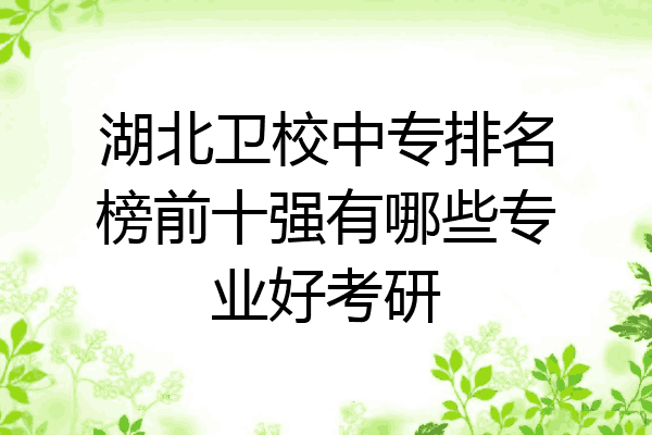 湖北卫校中专排名榜前十强有哪些专业好考研