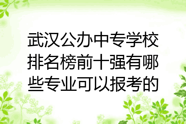 武汉公办中专学校排名榜前十强有哪些专业可以报考的