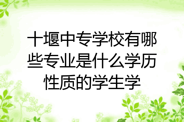 十堰中专学校有哪些专业是什么学历性质的学生学
