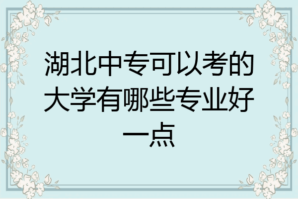 湖北中专可以考的大学有哪些专业好一点
