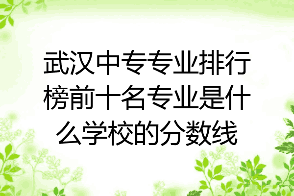 武汉中专专业排行榜前十名专业是什么学校的分数线