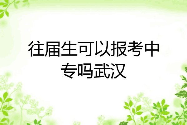 往届生可以报考中专吗武汉